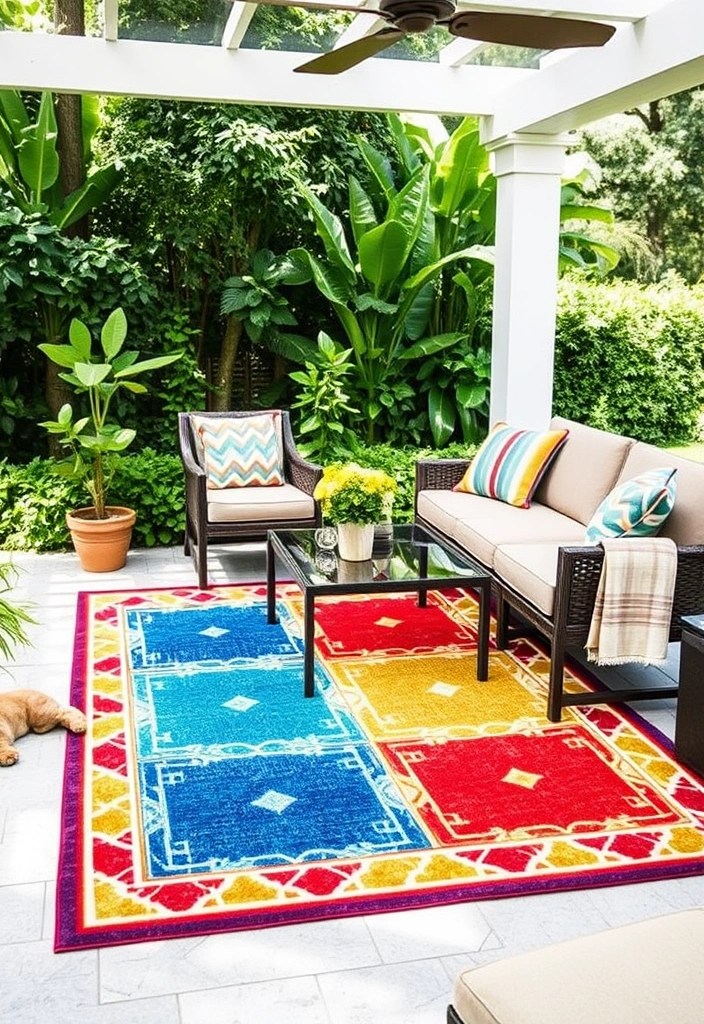 16 Outdoor Decor Ideas That'll Turn Your Backyard Into a Paradise! - 4. Stylish Outdoor Rugs