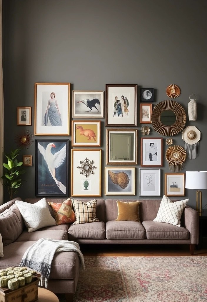 20 Cozy Living Room Ideas That'll Make You Never Want to Leave Home Again! - 11. Wall Art and Decor