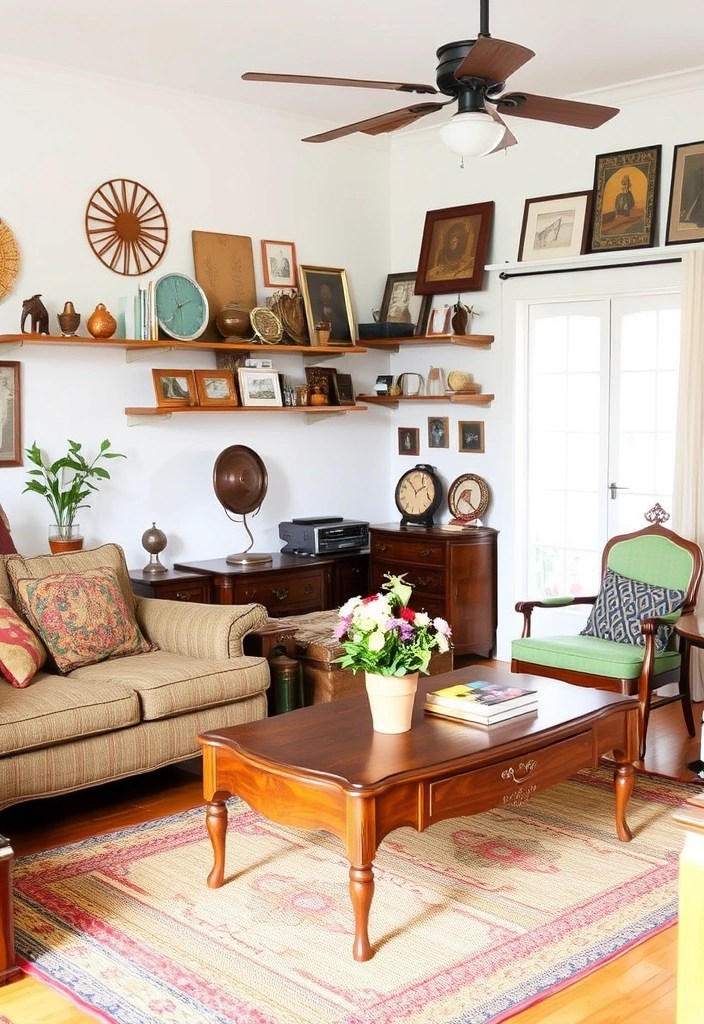 20 Cozy Living Room Ideas That'll Make You Never Want to Leave Home Again! - 15. Vintage Finds