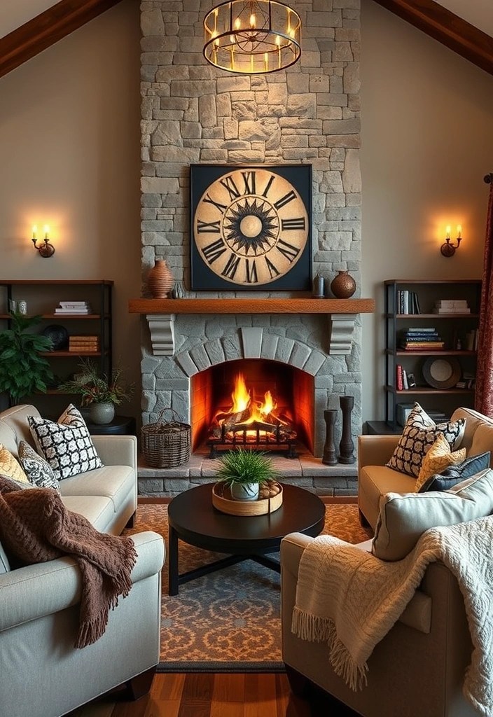20 Cozy Living Room Ideas That'll Make You Never Want to Leave Home Again! - 19. Cozy Fireplaces