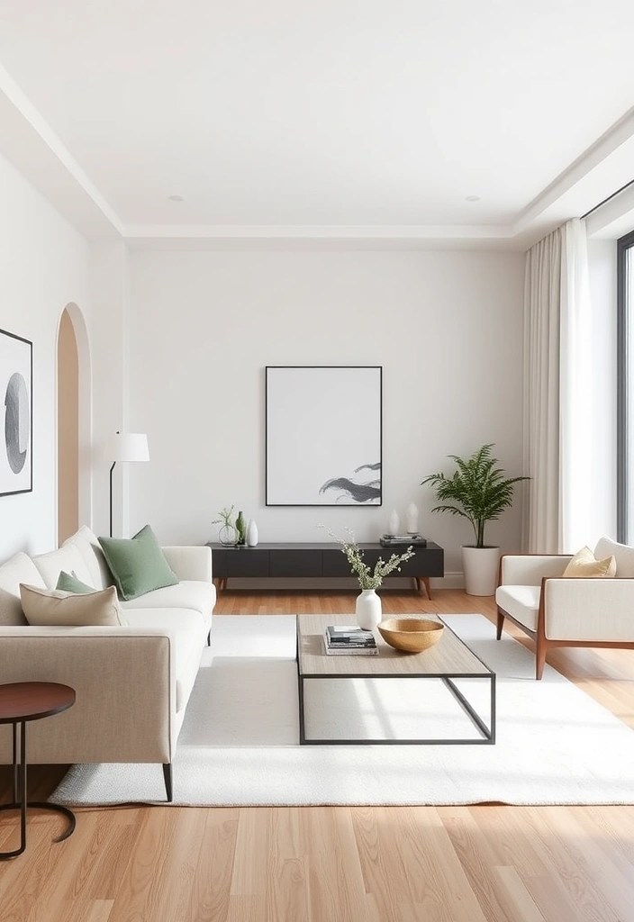 20 Cozy Living Room Ideas That'll Make You Never Want to Leave Home Again! - 20. Minimalistic Elegance