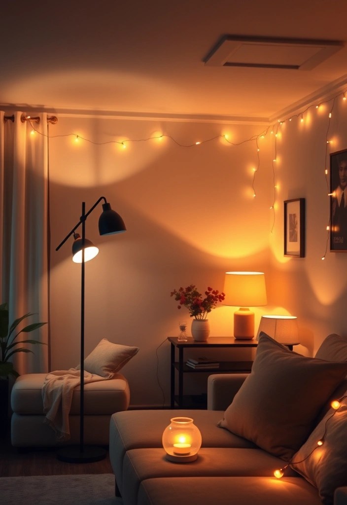 20 Cozy Living Room Ideas That'll Make You Never Want to Leave Home Again! - 3. Ambient Lighting