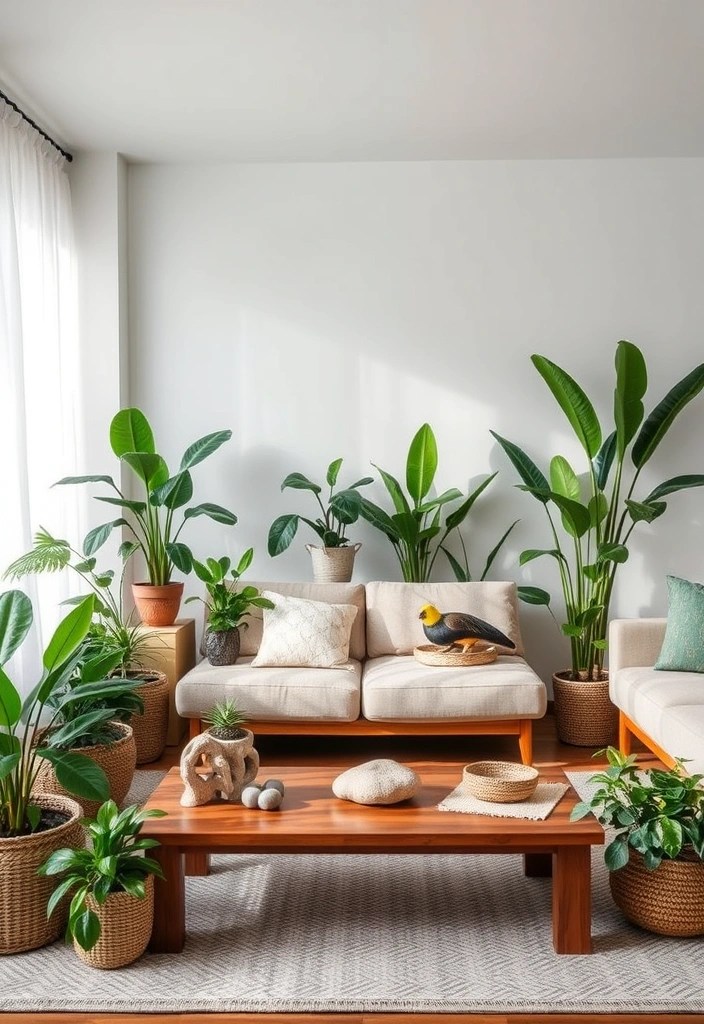 20 Cozy Living Room Ideas That'll Make You Never Want to Leave Home Again! - 5. Nature-Inspired Decor