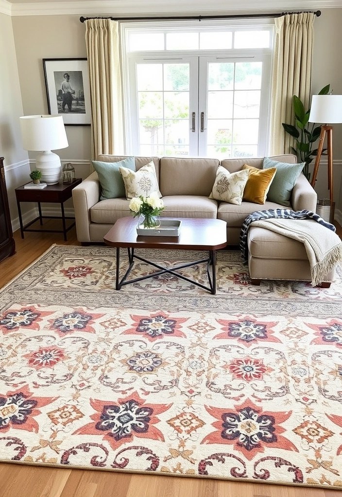 20 Cozy Living Room Ideas That'll Make You Never Want to Leave Home Again! - 7. Stylish Rugs