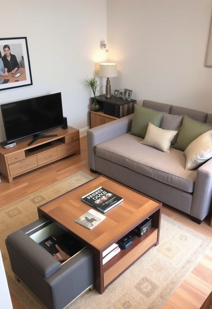 20 Cozy Living Room Ideas That'll Make You Never Want to Leave Home Again! - 9. Multi-Functional Furniture