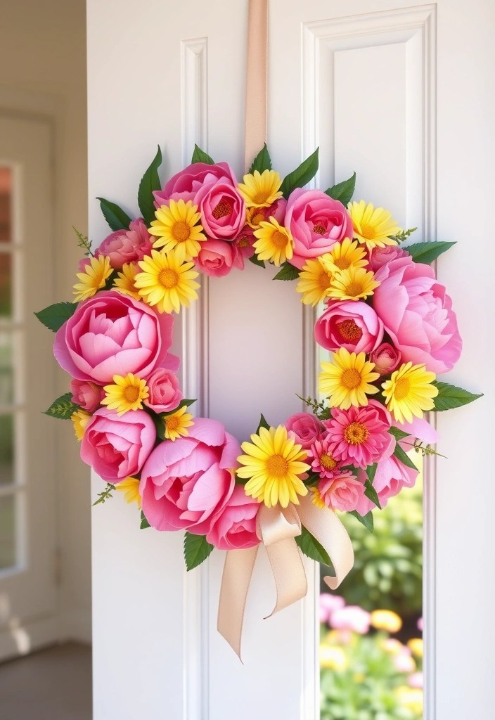 14 Welcoming Spring Entryway Decor Ideas to Impress Your Guests! - 1. Floral Wreaths