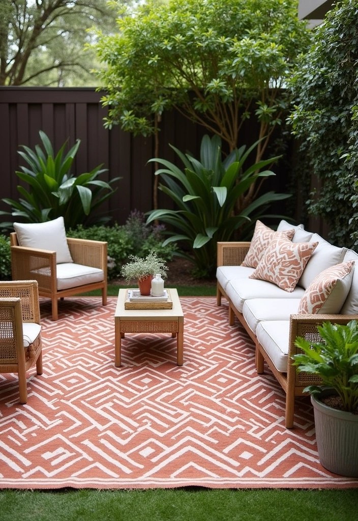 15 Patio Furniture Ideas That'll Transform Your Outdoor Space into a Cozy Oasis (You'll Love #7!) - 10. Stylish Outdoor Rugs