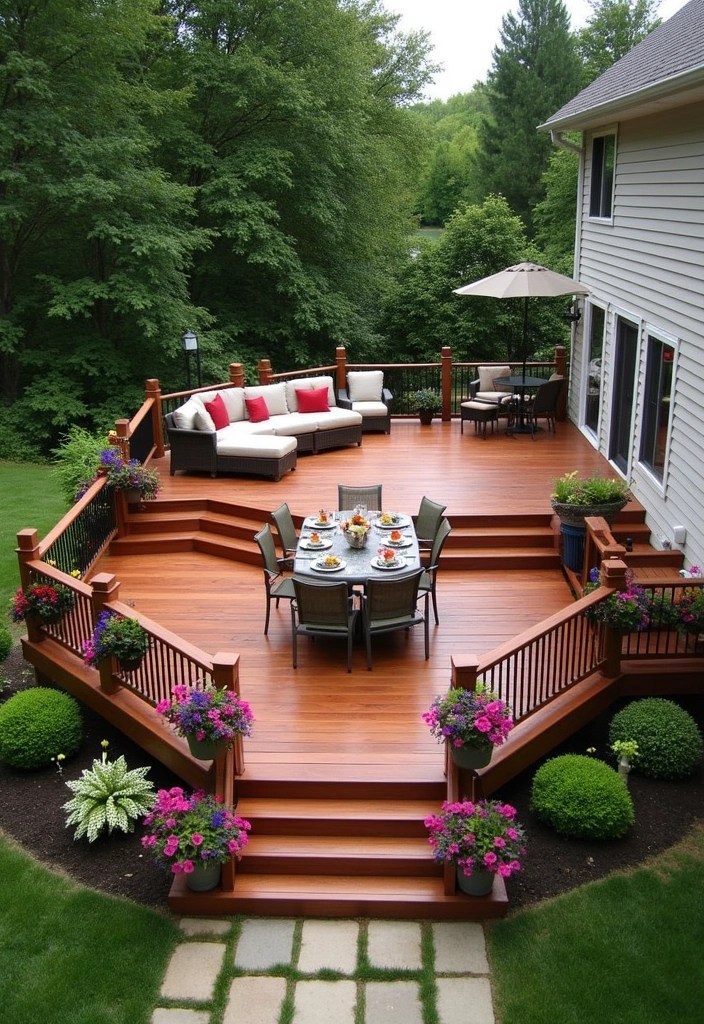 15 Patio Furniture Ideas That'll Transform Your Outdoor Space into a Cozy Oasis (You'll Love #7!) - 5. Multi-level Decking