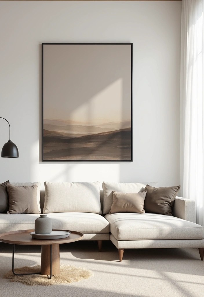 18 Simple Minimalist Home Ideas That'll Clear Your Mind and Space! - 6. Use Minimalist Artwork