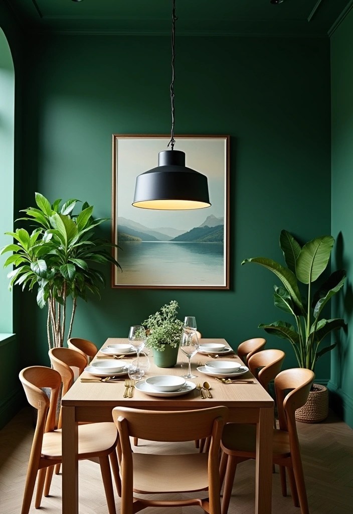 19 Elegant Dining Room Color Trends That’ll Wow Your Guests (Don’t Miss #4!) - 1. Deep Emerald Green