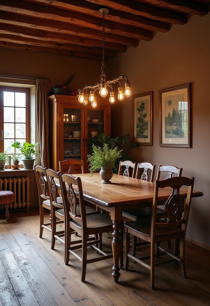 19 Elegant Dining Room Color Trends That’ll Wow Your Guests (Don’t Miss #4!) - 12. Rustic Brown