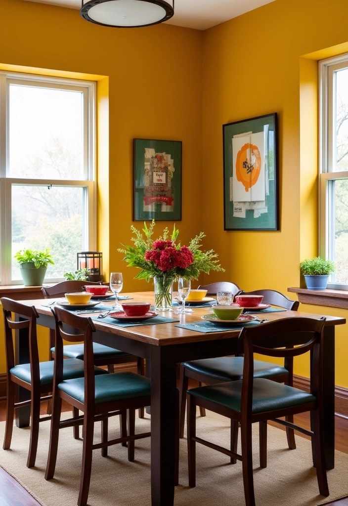 19 Elegant Dining Room Color Trends That’ll Wow Your Guests (Don’t Miss #4!) - 8. Bright Mustard Yellow