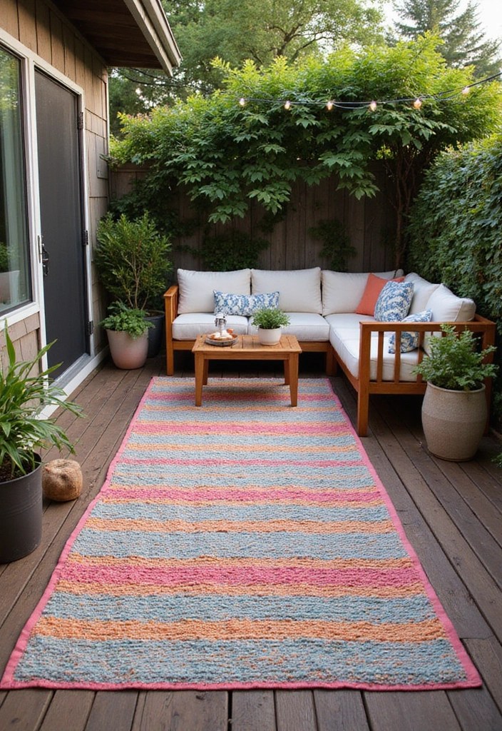 10 Textured Rug Ideas That Bring Instant Warmth and Comfort to Any Room! - 10. Textured Outdoor Rugs for Patio Comfort
