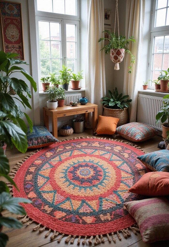 10 Textured Rug Ideas That Bring Instant Warmth and Comfort to Any Room! - 2. Bohemian Woven Rugs for Eclectic Spaces
