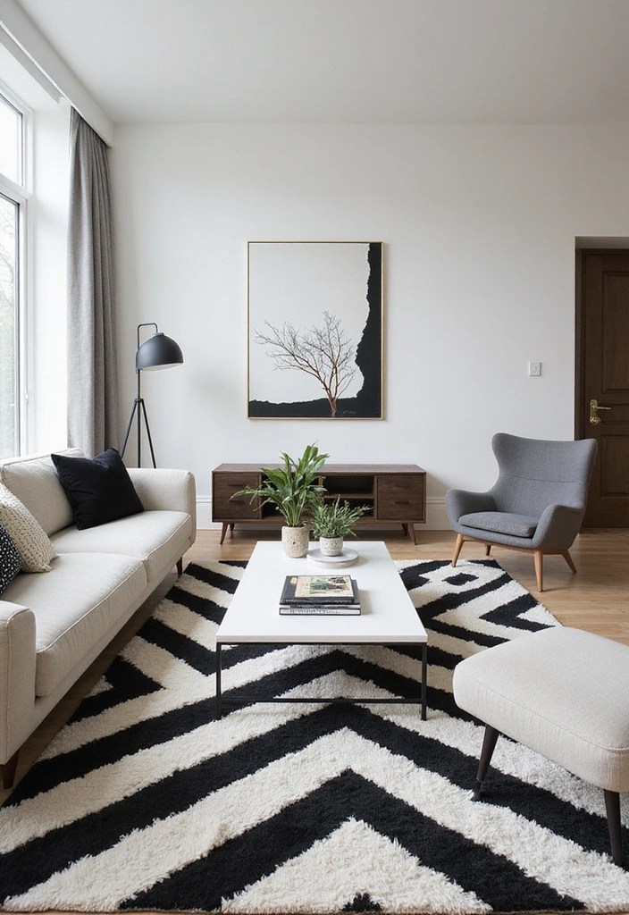10 Textured Rug Ideas That Bring Instant Warmth and Comfort to Any Room! - 5. Statement Geometric Rugs for Modern Flair