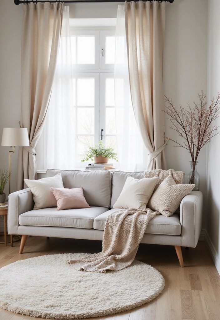 12 Stylish Scandinavian Spring Living Room Ideas That Will Transform Your Space! - 3. Light Fabrics and Textiles