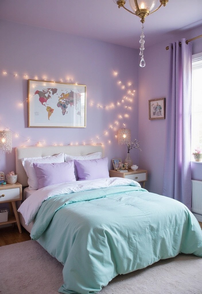 12 Vibrant Color Schemes to Brighten Up Your Bedroom (Warning: #7 Is Bold!) - 12. Whimsical Dream: Lavender and Mint