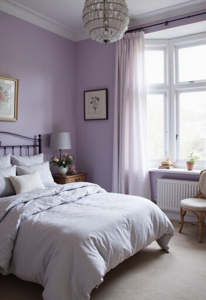 12 Vibrant Color Schemes to Brighten Up Your Bedroom (Warning: #7 Is Bold!) - 8. Calm Oasis: Lavender and Soft Gray
