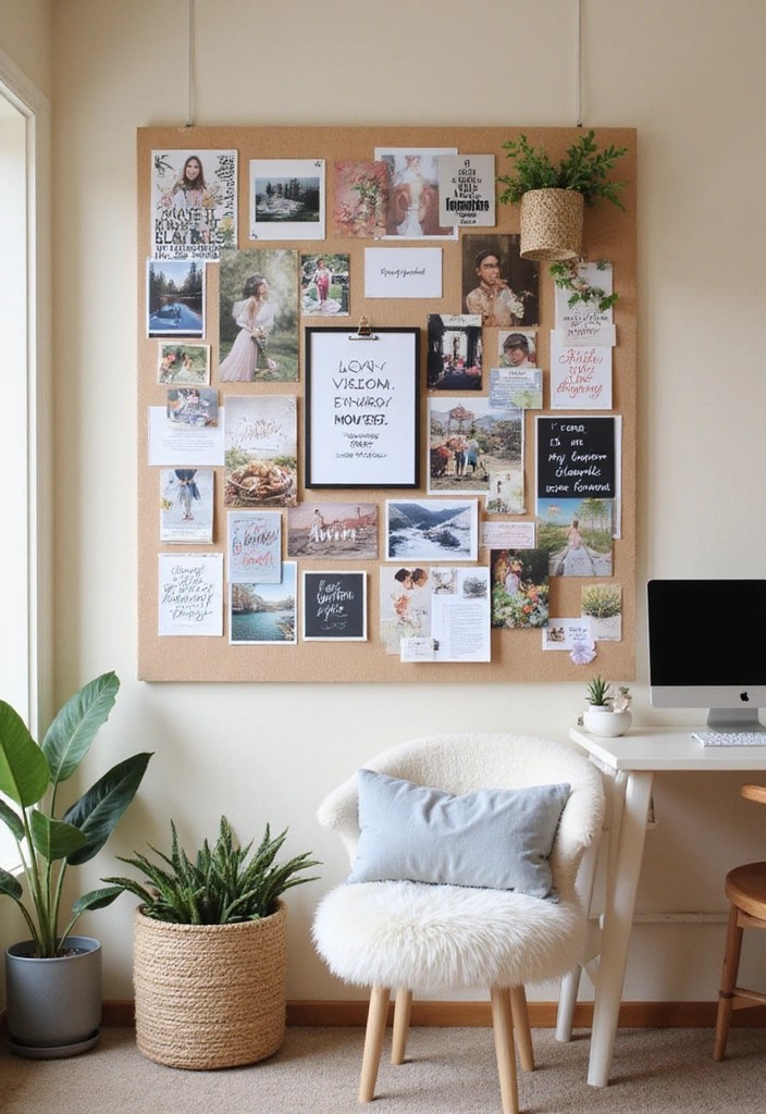 14 Small Home Office Ideas That Maximize Creativity in Tiny Spaces (You'll Love #9!) - 5. Create a Vision Board