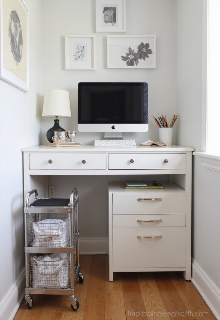 14 Small Home Office Ideas That Maximize Creativity in Tiny Spaces (You'll Love #9!) - 9. Utilize Under-Desk Storage