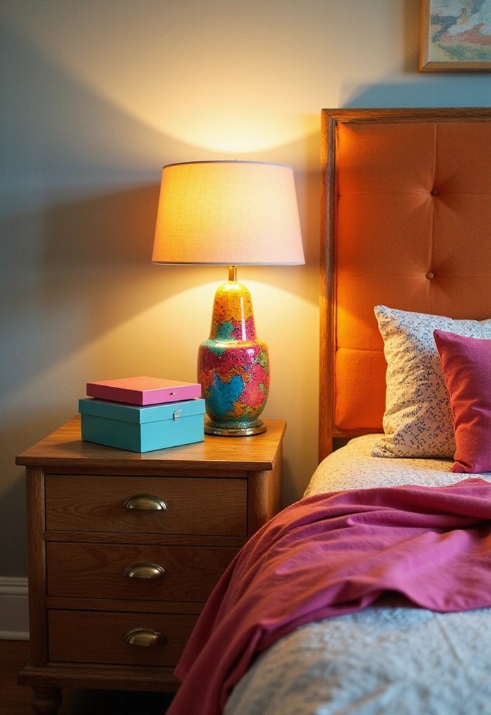 15 Bedside Table Decor Ideas That'll Transform Your Bedroom Overnight! (You Won't Believe #7!) - 6. Colorful Accents