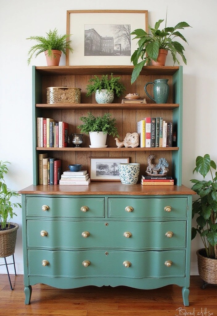 15 Chic Book Storage Ideas That Maximize Space and Style (Check Out #9!) - 9. Repurposed Furniture: A Unique Twist