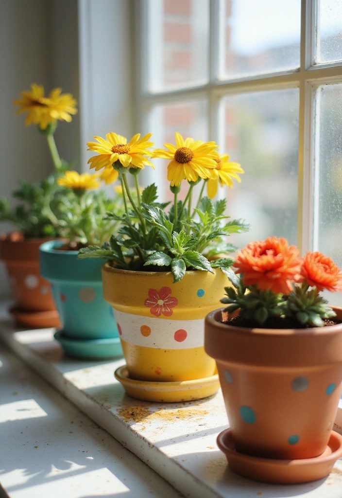 15 DIY Home Decor Projects That'll Transform Your Space in Minutes! - 1. Colorful Painted Flower Pots