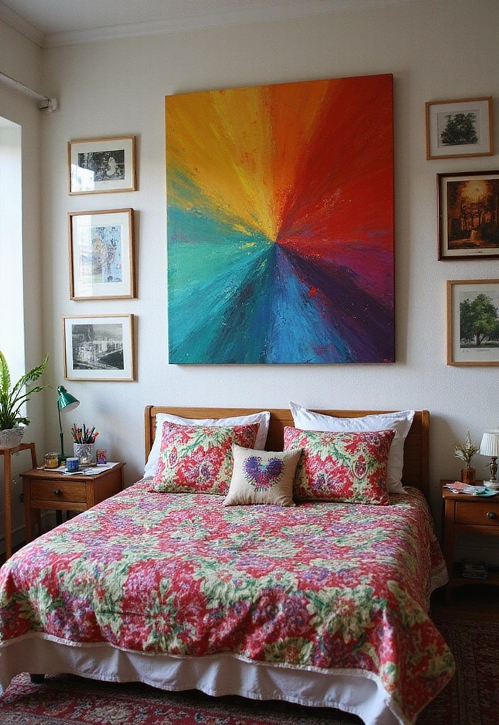 15 Dreamy Bedroom Makeovers Under $100 (Wait Until You See #7!) - 9. Artistic Touch