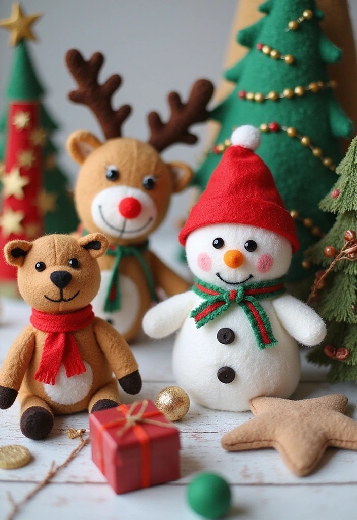 15 Fun Holiday Crafts to Brighten Up Your Home (You Won't Believe How Easy #7 Is!) - 11. Felt Holiday Characters