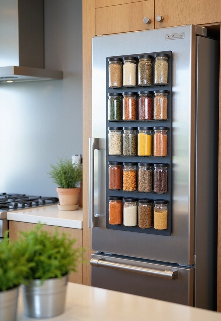 15 Kitchen Storage Solutions That'll Transform Your Cluttered Space into a Dream! - 2. Magnetic Spice Rack – Simplify Your Seasoning