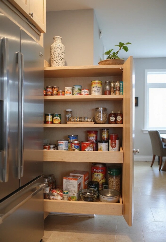 15 Kitchen Storage Solutions That'll Transform Your Cluttered Space into a Dream! - 3. Pull-Out Pantry – Maximize Vertical Space