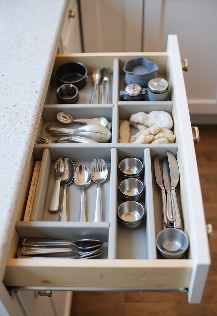 15 Kitchen Storage Solutions That'll Transform Your Cluttered Space into a Dream! - 9. Drawer Dividers – Keep Everything in Its Place