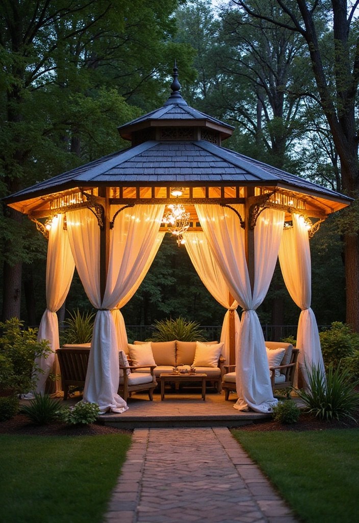 15 Outdoor Seating Ideas That'll Make Your Backyard the Ultimate Retreat! - 12. Elegant Gazebo Seating