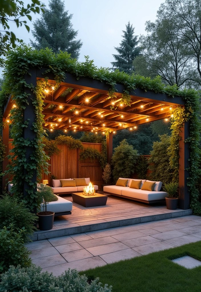 15 Outdoor Seating Ideas That'll Make Your Backyard the Ultimate Retreat! - 13. Modern Pergola Retreat