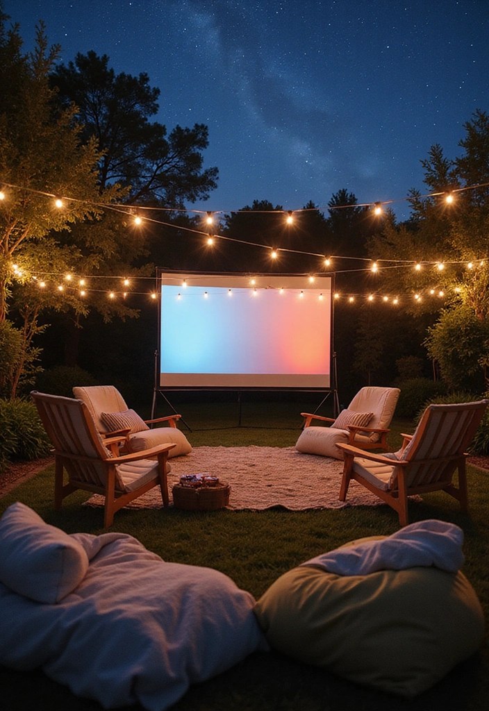 15 Outdoor Seating Ideas That'll Make Your Backyard the Ultimate Retreat! - 15. Outdoor Movie Night Setup