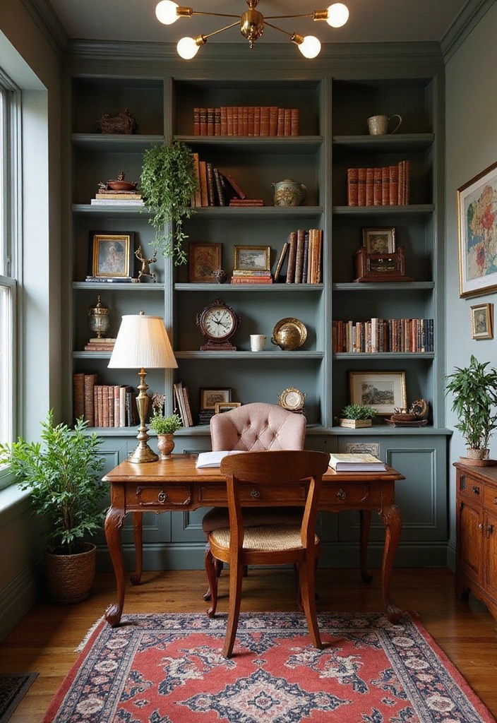 15 Smart Home Office Ideas That'll Boost Your Productivity (and Look Amazing!) - 11. Vintage Charm