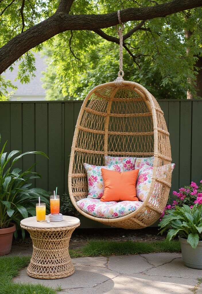 15 Stunning Outdoor Tables and Seating Solutions That'll Transform Your Backyard! - 7. Stylish Swing Seats for Fun and Relaxation