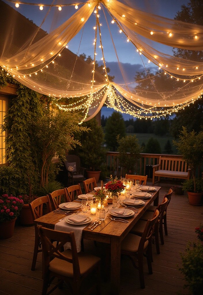 17 DIY Outdoor Lighting Ideas That Will Make Your Patio the Envy of the Neighborhood! - 1. Twinkling Fairy Light Canopy