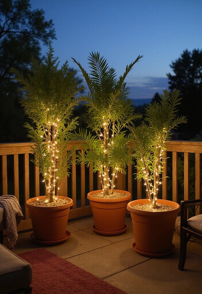 17 DIY Outdoor Lighting Ideas That Will Make Your Patio the Envy of the Neighborhood! - 11. Potted Lighted Plants