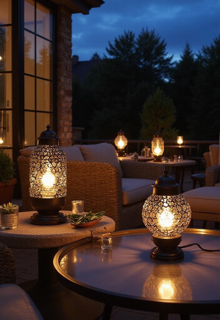 17 DIY Outdoor Lighting Ideas That Will Make Your Patio the Envy of the Neighborhood! - 12. Decorative Table Lamps