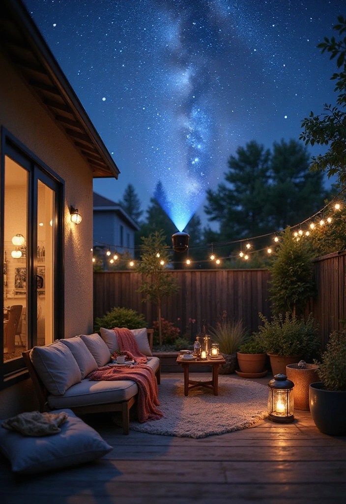 17 DIY Outdoor Lighting Ideas That Will Make Your Patio the Envy of the Neighborhood! - 15. Starry Night Projector