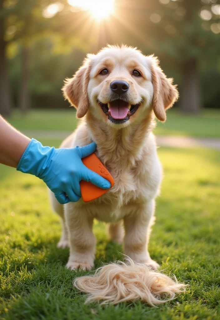 18 Genius Dog Grooming Hacks That Will Save You Time and Money (Your Pup Will Thank You for #9!) - 2. Rubber Glove Brush