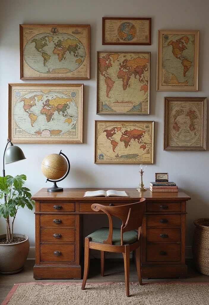 19 Affordable Wall Art Ideas That Will Wow Your Guests (You Won't Believe #3!) - 6. Vintage Maps