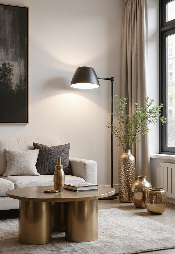 19 Small Apartment Decor Hacks That Will Make Your Space Feel Huge (You Won't Believe #3!) - 19. Add a Touch of Glam with Metallic Accents