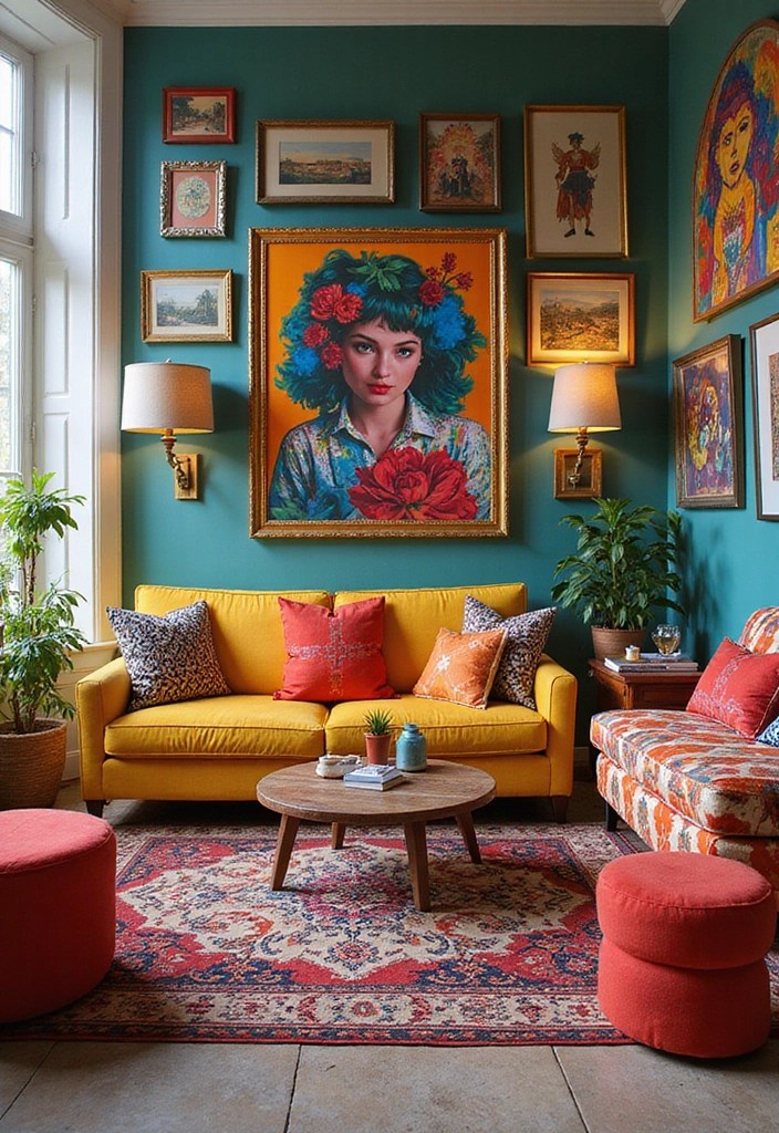 20 Stunning Living Room Ideas That Will Make You Want to Redecorate Today! - 7. Artistic Expression