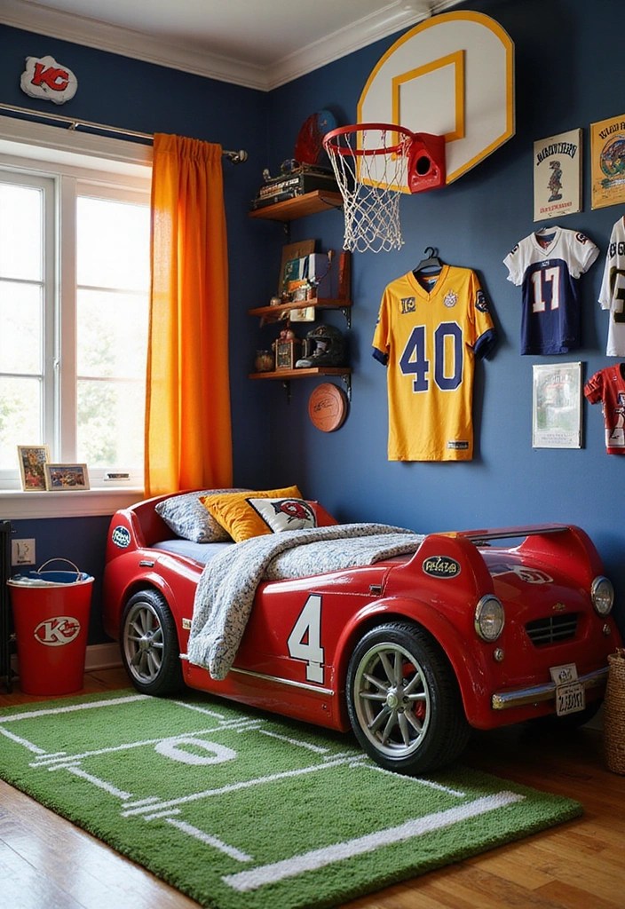 21 Fun Kids Room Ideas That'll Spark Your Child's Imagination (Wait for #10!) - 7. Sports Fanatic: Game Day Room