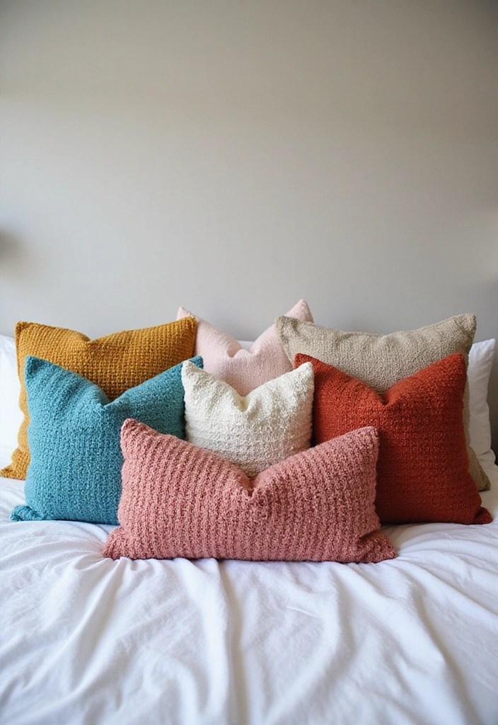 21 Stunning Bedroom Decor Transformations Under $100 (You Won't Believe #9!) - 10. Textured Throw Pillows