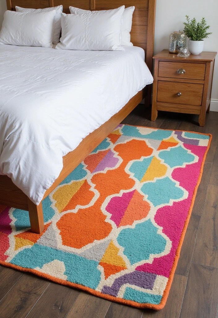 21 Stunning Bedroom Decor Transformations Under $100 (You Won't Believe #9!) - 14. Colorful Area Rugs