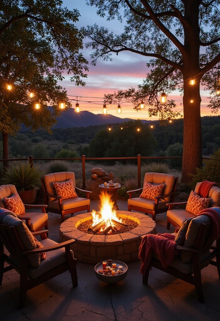 25 Patio Decor Ideas That'll Make Your Backyard the Ultimate Summer Hangout! - 1. Cozy Fire Pit Area