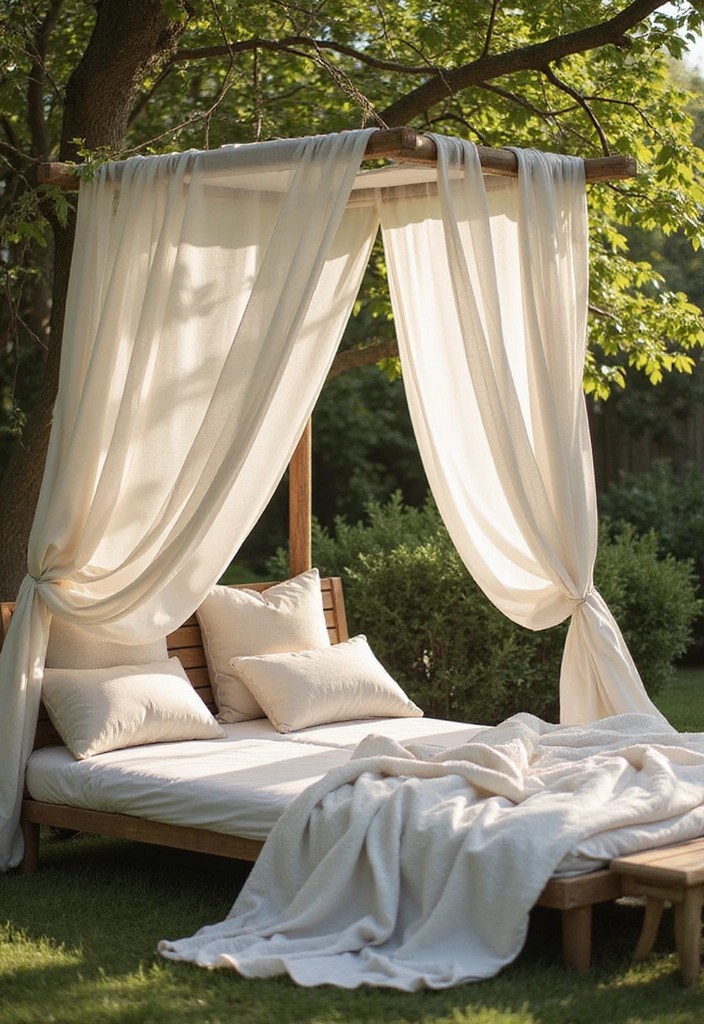 25 Patio Decor Ideas That'll Make Your Backyard the Ultimate Summer Hangout! - 17. Inviting Outdoor Bed